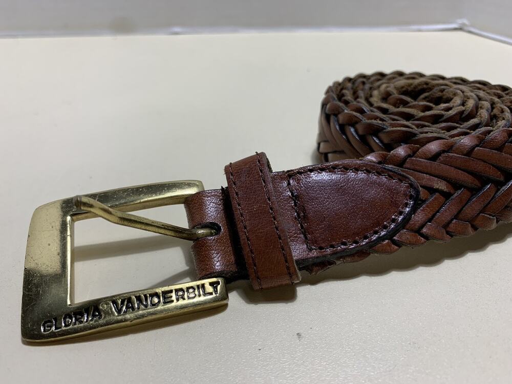 Vintage Leather Belt Gloria Vanderbilt Jeans Women’s India Medium Large 40” GV